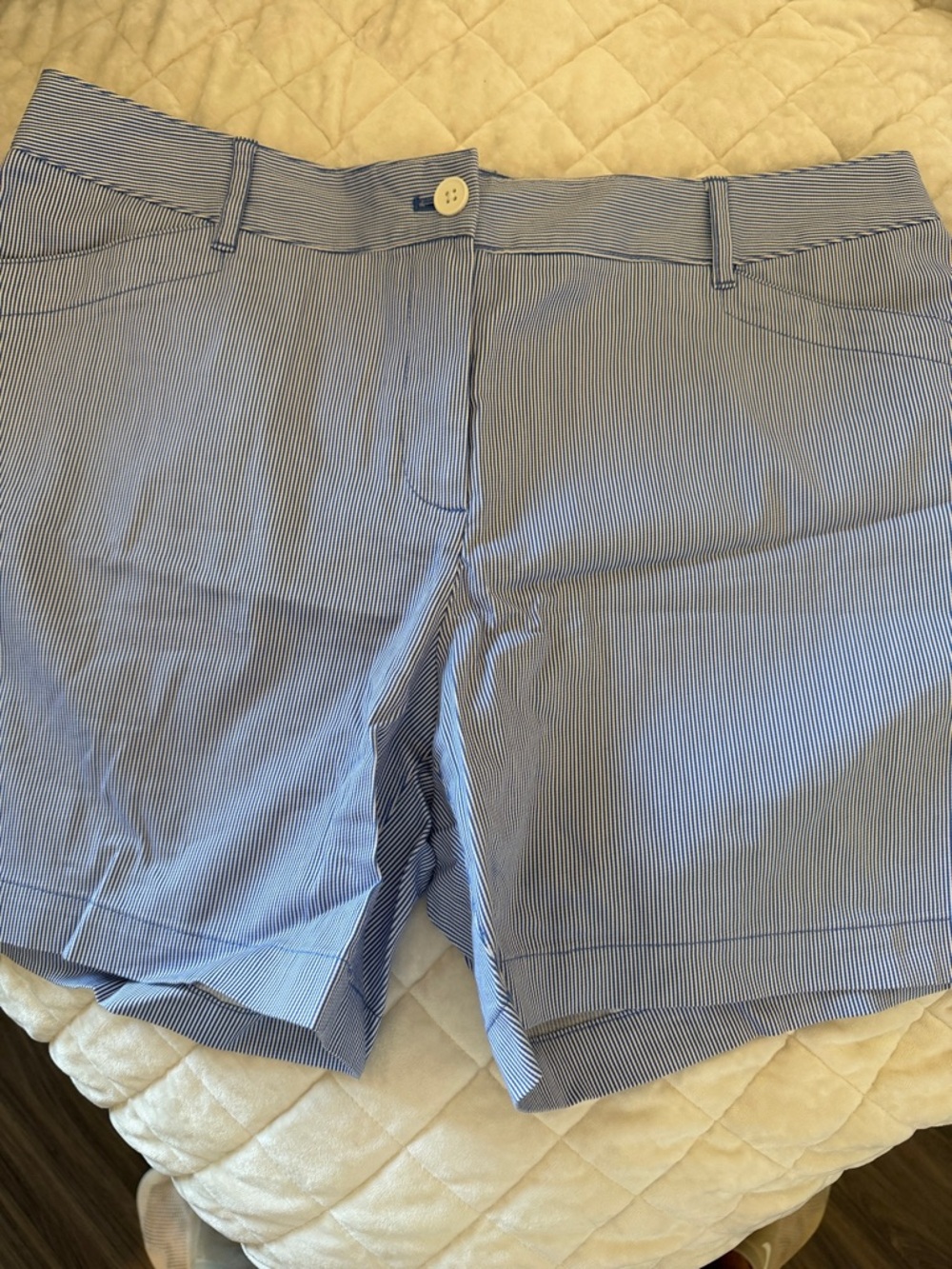 NWOT Talbots Women’s Blue white Stripe Casual Shorts 4 pockets